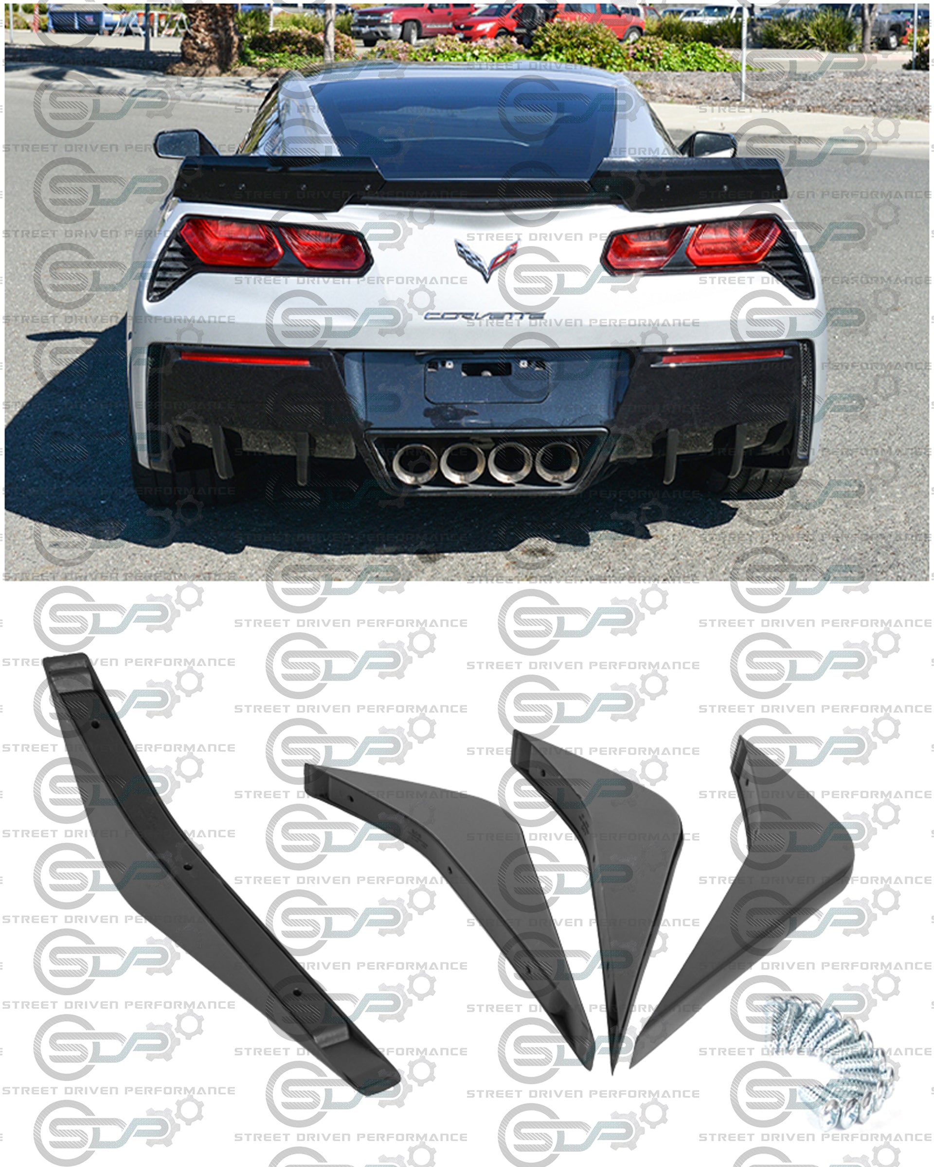 2014-2019 C7 Corvette - Rear Bumper Diffuser Fins